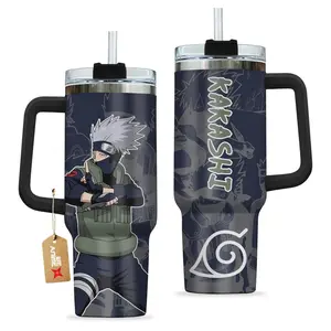 [WDC] Kakashi Hatake Tumbler 40oz With Handle Stainless Steel Tumbler, Hidden Leaf Village Inspired Tumbler, The Copy Ninja Cup, Iced Coffee Tumbler, Gift for Otaku & Anime Fans