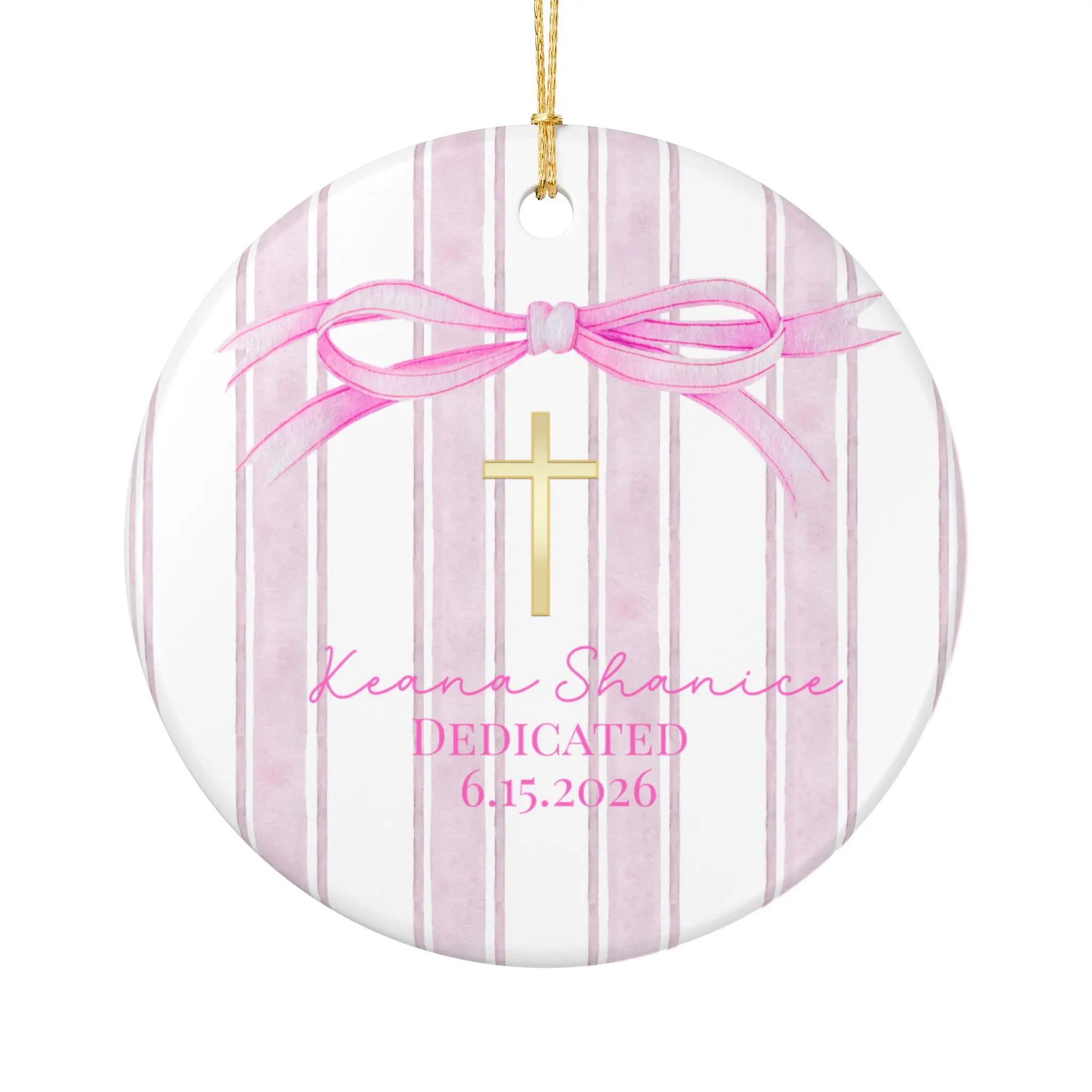 Personalized Dedication Ornament, Girl's Baby Dedication Ornament, A Child of God Christian Keepsake for Daughter, Granddaughter