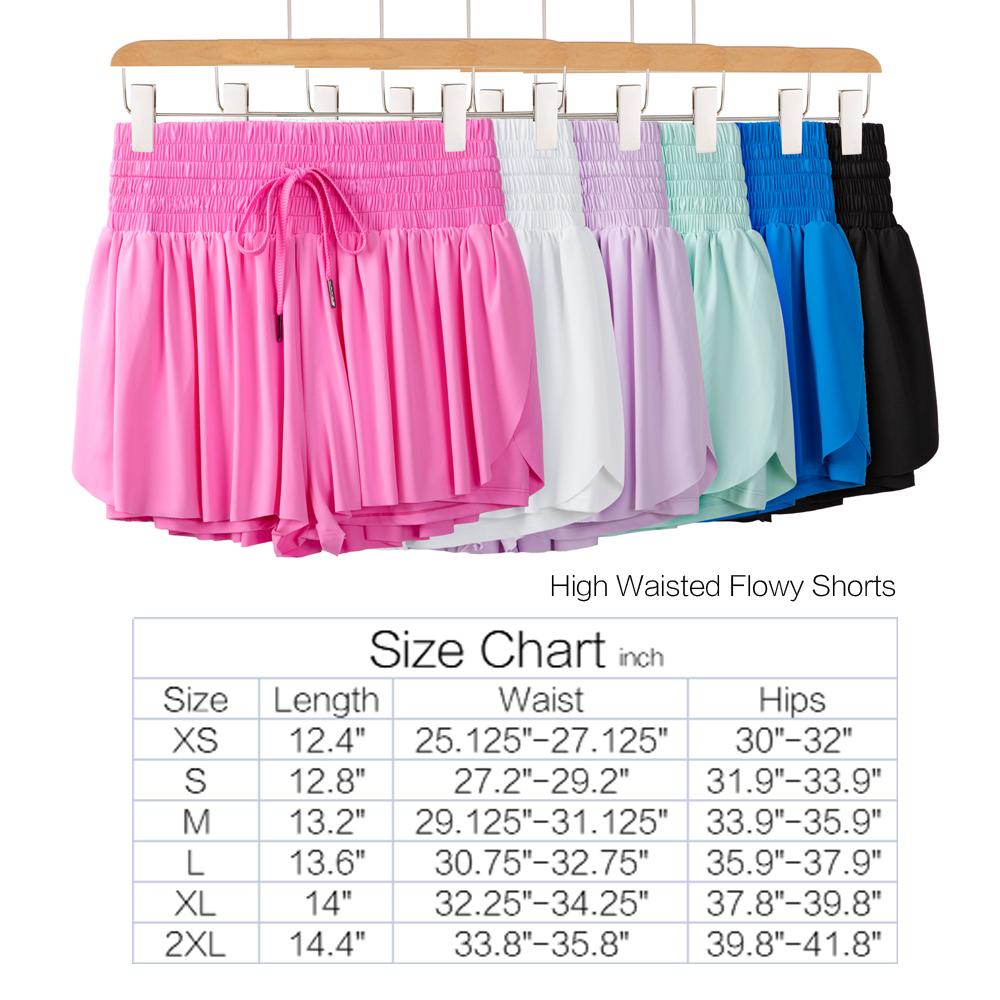 High Waisted Flowy Womens Athletic Shorts Gym Yoga Workout Running Golf Tennis Sports Active Wear Skorts Skirts With Pockets Spandex Sweat Pants Cute Lounge Clothes Casual Spring&Summer