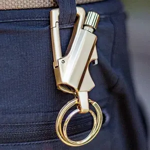 3 in 1 Multifunctional All-Metal Multi-Functional Tool Lighter Keychain Bottle Opener Waterproof Reusable for Outdoor Activities Travel Camping Parties & More Creative Gift Suitable for Both Men and Women