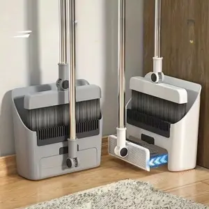 Broom Dustpan Floor Brush Set - Long Handle Sweeping Broom with Comb Tooth for Home Office School Dorms - Household Floor Cleaning Tools - Pet Hair Removal - Cleaning Supplies - Cleaning Tool