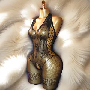 V15 Fishnet Bodysuit Lingerie Fishnet Lingeries Fish Net Underware NetLingeries Bodystocking |   Lace Lingerie |     Elastic Plus-Size Friendly Breathable High-Elastic Fabric Plus-Size Friendly | Womenswear Bodysuits Te Floral Mesh Set Spicy Soft