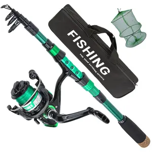 Carbon Fiber Telescopic Fishing Rod & Reel Set, Pre-Loaded Spool, Durable for Freshwater & Saltwater, Multi-Functional, Includes Carry Bag, Fishing Storage Bag
