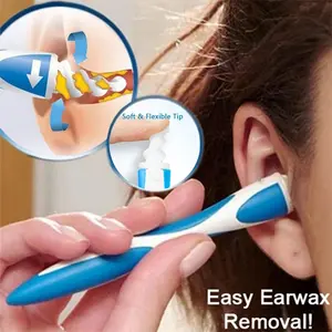 Earwax Removal Tool Set Earwax Remover Soft Silicone Spiral Ear Cleaner with 16 Replacement Heads, Gentle Ear Care Kit for Women and Men Daily Use Earwax Cleaning Kit