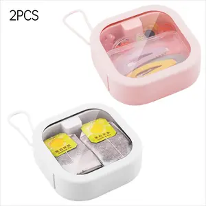 2pcs Hair Tie Organizer Boxes Small Portable Hair Accessories Storage Can Be Stackable Or Hung On The Wall Small Items Holder Hair Tie Organizer for Jewelry Hair Stuff Hair Clip Cotton Swab