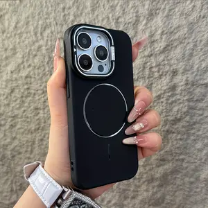 Camera Holder   Full Coverage Magnetic Wireless Charge Phone Case for iPhone 16 15 14 13 12 Pro Max 11 Soft Shockproof Bumper Cases Cover
