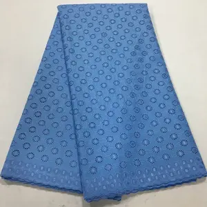 High Quality Dry Lace Fabric 5 Yards - Blue Patterned Material
