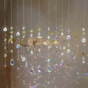 16-Piece Crystal Owl Sun Catchers, Hanging Wind Chime, Windchimes, Multicolor Indoor Window Decorations, Hanging Room Decor, Hanging Ornaments, Perfect for Home Garden Ceiling Christmas Party Wedding