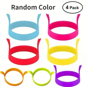 4pcs Kitchen Cooking Silicone Fried Oven Poacher Pancake Egg Poach Ring Mould Kitchen Cooking Accessories