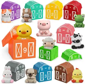 Easter Gift  Learning Toy for Toddlers 1 2 3 Year Old, 10 Farm Animal Toys & 10 Barns, Counting, Matching & Sorting Montessori Educational Sensory Toys, Valentine Birthday Easter Gift for Baby Boy Girl 1-3