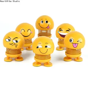 Cute Funny Expression Bobblehead Car Ornament | Shaking Head Figure Auto Dashboard Buddy, Creative High-Heat Resistant Car Interior Decor Accessories