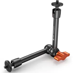 K&F CONCEPT 9.8 in All Metal Adjustable Magic Arm with 1/4" Screw Mount, 360° Flex Ball Heads, Rubber Grip - Camera Accessory for DSLRs, Action Cameras