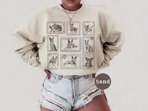 Heeler Dog Vintage Stamp Sweatshirt, Retro Australian Cattle Dog Crewneck, Aesthetic Blue Heeler Postage Sweater, Vintage Dog Lover Apparel, Distressed Red Heeler Graphic Pullover