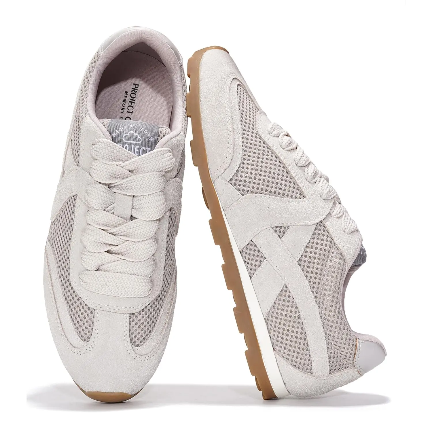 Project Cloud Women's | Genuine Leather Sneakers | Memory Foam Technology | Lightweight | Anti-Slip - Tiger