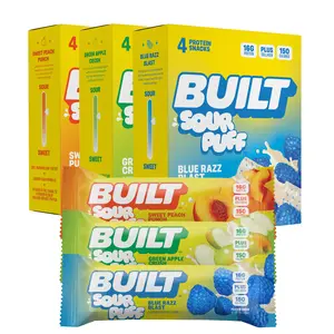 BUILT Sour Puff Variety Box, Blue Razz Blast Puff , Green Apple Crush Puff, Sweet Peach Punch Puff