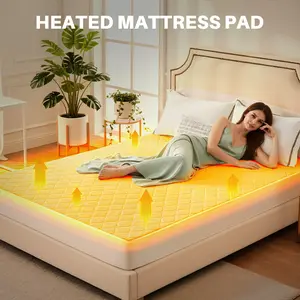 Heated Mattress Pad – Quilted Electric Bed Warmer with 12 Heat Settings, 10‑Hour Auto Shut‑Off, Machine Washable,White