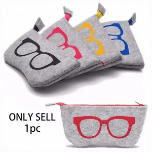 1pc Upgrade Your Eyewear with this Stylish Unisex Wool Felt Bag Glasses Holder Portable Sunglasses Organizer!