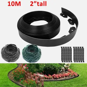 L-shaped Landscape Edging Border Kit 33 FT No-Dig Garden Edge Lawn Border with Standard Edging Design-Available in two colors Patio Home