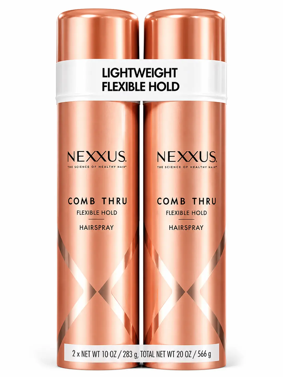 Nexxus Comb Thru Flexible Hold Hairspray 10 oz (2 Pack) – Lightweight, Brushable Finish, No Crunch