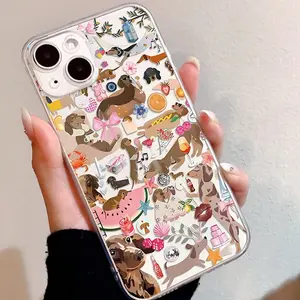 Cute Dog Pattern Phone Case, Anti-drop Shockproof Decorative Phone Protector Cover, Phone Accessories Compatible with iPhone Smartphone