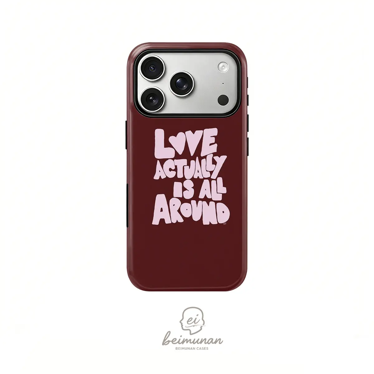 Love quote printed phone case， durable shockproof 2in1 protective cover， fits for iPhone 17 16 15 14 13 12 11Pro Max series holiday gift minimalist stylish case Accessories