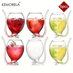 Vampire Themed 4-6 Piece Set Cocktail Glasses for Bloody Mary, Wine, Juice, Perfect for Halloween Parties & Home Decor, Drinking Glasses