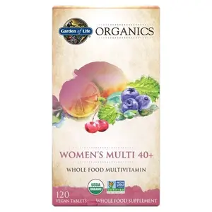 Garden of Life Organics Women's Multi 40+ 120 Vegan Tablets for Optimal Health and Wellness
