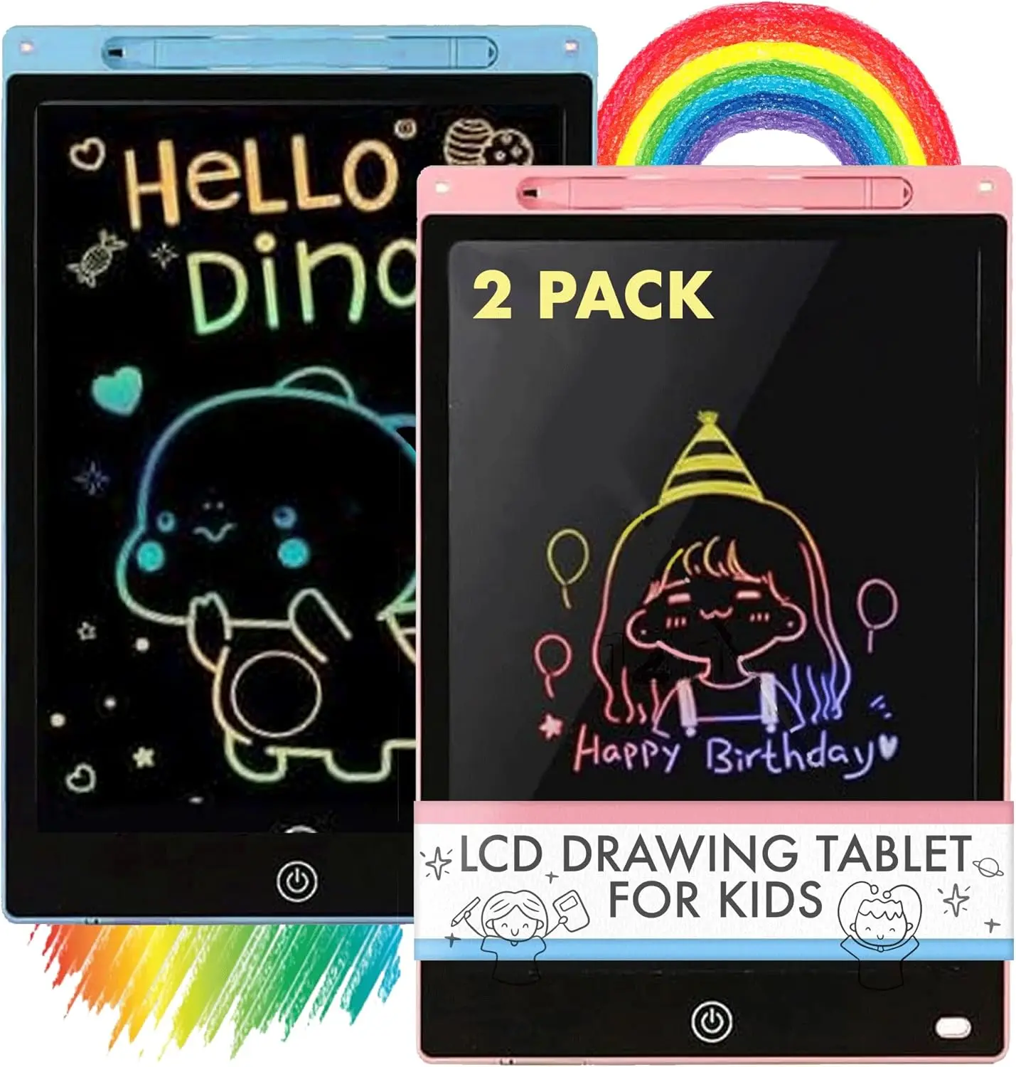 【Mother's Day Gift】2 pcs of 8.5-inch LCD scraper board, erasable and reusable color screen drawing board, educational handmade toy, ABS material, suitable for birthday, Christmas, Halloween, Easter gifts, suitable for children aged 3-6 years old