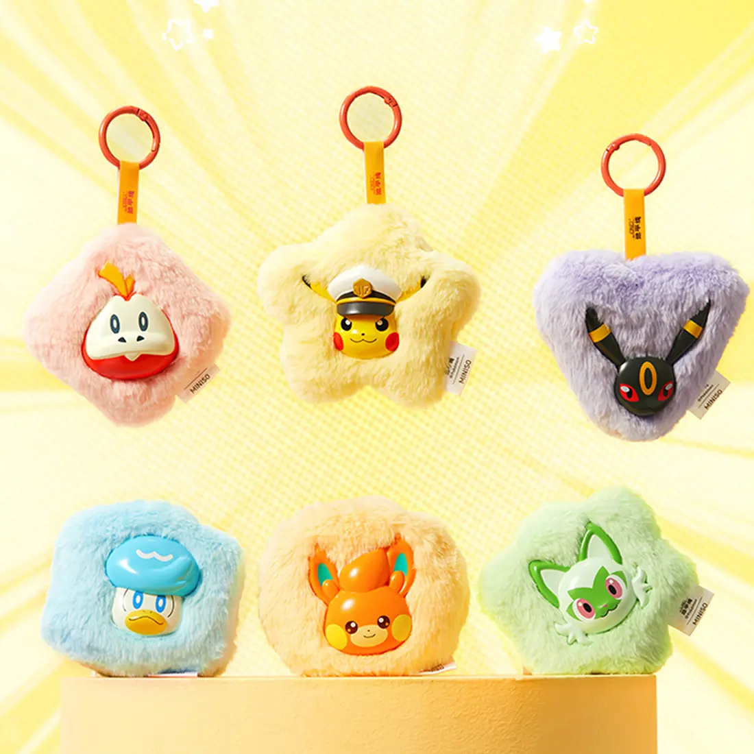 MINISO Pokémon Horizons Series Scented Durable Vinyl Plush Keychain Blind Box - Tactile Experience, Kawaii Pendant, Keychain Carry Fun, 6-Box Set Thrill, Multiple Styles, Perfect Gift for Pokémon Fans