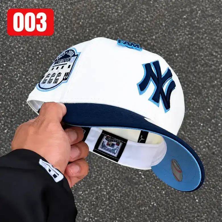 New Era New York Yankees 9FORTY A-Frame Snapback Hat – White Crown Red Brim – Adjustable MLB Baseball Cap