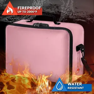 ROLOWAY Fireproof Document Bag with Lock (17 x 11.8 x 5 inch)