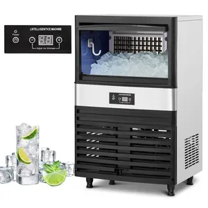 GARVEE 155 lbs/24H Commercial Ice Maker Machine Stainless Steel Under Counter ice Machine with 44lbs Storage Freestanding Ice Maker for Home Business