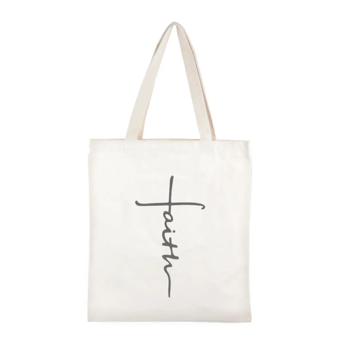 Women's Tote Bag - Faith Print Tote Bag for Women with Simple "Faith" Design and Handles