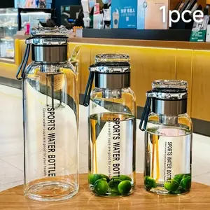 Reusable, Large Capacity Glass Water Bottle, Glass Carafe with Stainless Steel Tea Infuser, Protective Sleeve with Carry Strap, BPA-Free Lead-Free for Hot & Cold Beverages, Coffee Tea Juice, Ideal for Fitness Travel Outdoor Sports Daily Use, Drinkware