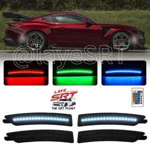LayeSRT RGB LED Side Marker Lights for Ford Mustang ( 15-25) S550 & S650
