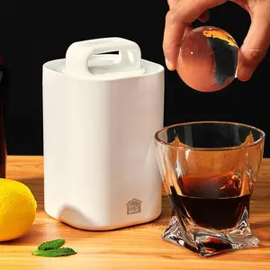 MIAHART Clear Ice Ball Maker - Crystal-Clear Bubble-Free Round Ice Molds for Whiskey & Cocktails, Food-Grade Silicone, Perfect  Gift for Cocktail Lovers