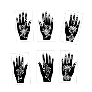 Hollow Out Design Temporary Tattoo Stencil, 6 Counts/set Disposable Floral Design Body Art Templates for Women, Perfect for Women