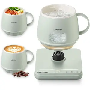 Desk Boiling Water Mug Beverage Warmer 45-100℃ Temperature Control 13.5Oz 300W Fast Coffee Heating Cup 4H Keep Warm Electric Coffee Mug for Office Home Dorm Gift for Friends Family Coworkers