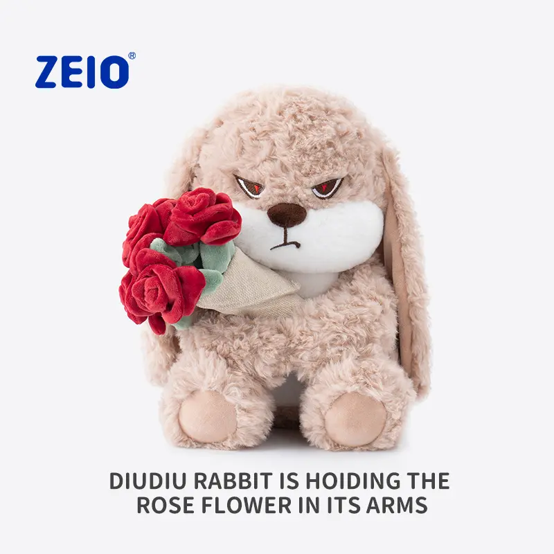 【ZEIO】RoseDiuDiu rabbit plush toy rabbit doll cute rabbit baby doll soothing doll for boys and girls birthday gift, holiday gift, gift for giving