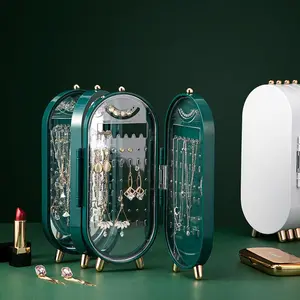Jewelry Storage Box, Jewelry Organizer, Dustproof Jewelry Storage Box with Hook & U-shaped Slot, Home Organizer for Jewelry, Jewelry Boxes
