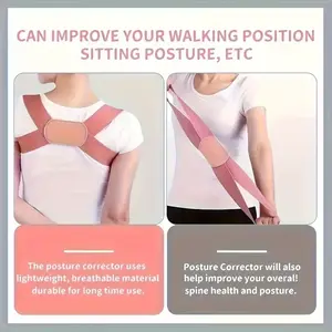 Upgrade Invisible Posture Corrector, Breathable Polyester Back Support Strap, Posture Straps, Posture Straightener, Ideal for Posture Improvement Daily Wear Outdoor Activities