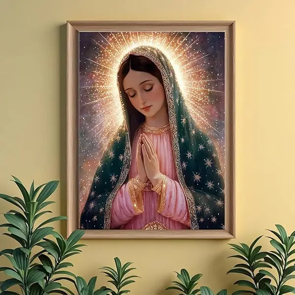 5D Full Drill Diamond Painting Kit, Sparkling Religious Virgin Mary Craft, DIY Craft Supplies for Wall Decor