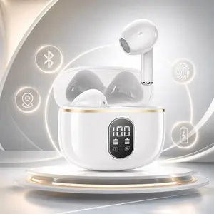 T02 Bluetooth 5.3 True Wireless Earbuds with LED Digital Display, Touch Control, Type-C Charging, In-Ear Waterproof Wireless Headphones