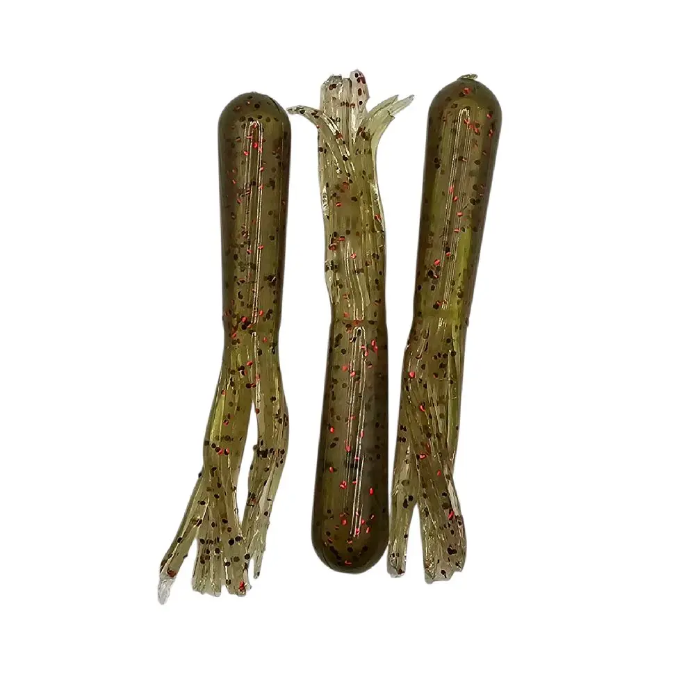 BassAttackerBaits 4-Inch Triple Dipped Tubes Fishing Lure - 10 Per Pack, Soft Plastic Gear, Powerful Freshwater Bass Artificial Bait, Outdoor Fishing Equipment