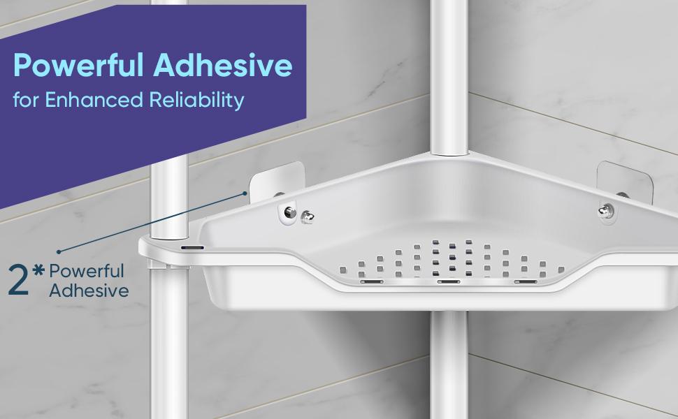 Corner Shower Caddy - 2/3/4/5 Tiers Freestanding Shower Shelves Storage with Large Capacity, Rustproof, Quick Drainage - White