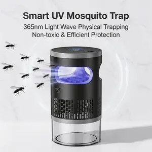 360° Suction Mosquito Killer & Fly Trap | 365nm UV Light Attractant | Rechargeable 1200mAh Battery Powered Insect Catcher | Whisper-Quiet & Chemical-Free for Bedroom, Indoor & Patio Use