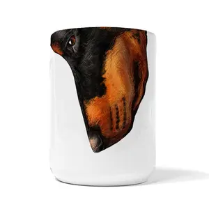 Doberman Snout Mug, Animal Lovers Mug, Animal Snout Graphic Mug, Coffee Mug, Funny Drinkware