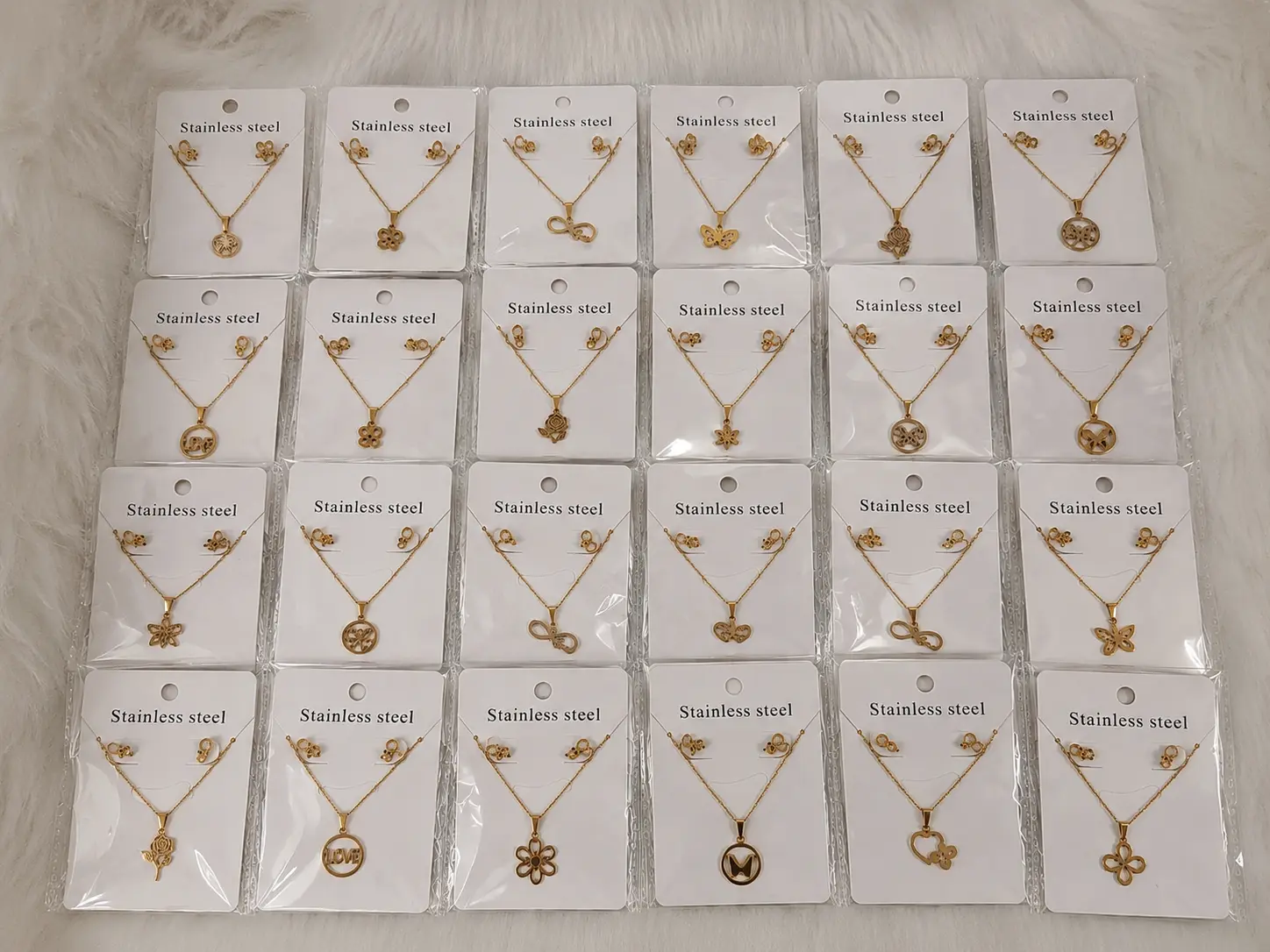 Wholesale Stainless Steel Jewelry Set, 24 Sets (48PCS)