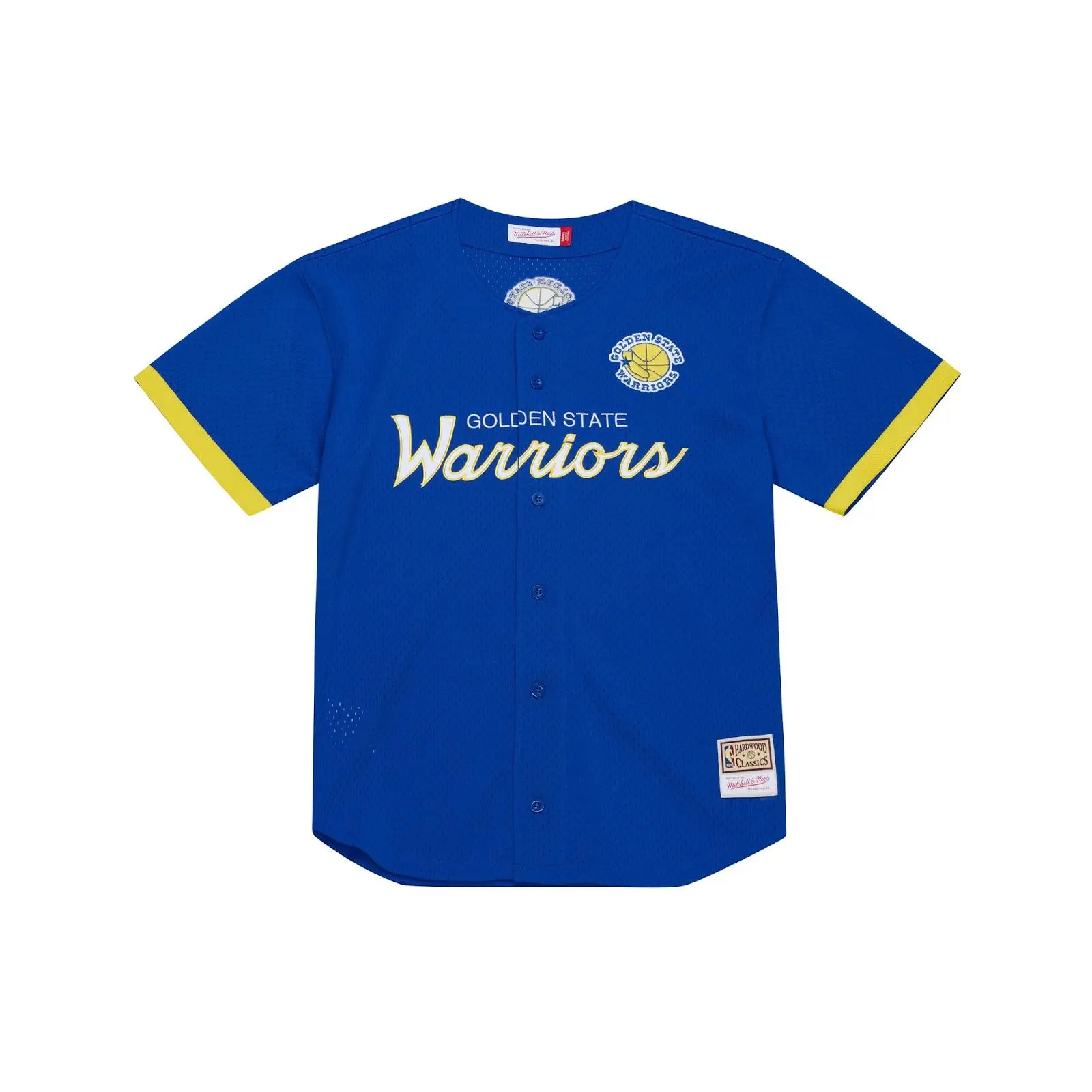 Golden State Warriors Royal Head Coach Full-Button Fashion Jersey NBA Throwback Basketball Hardwood Classics Fan Gear Mitchell & Ness