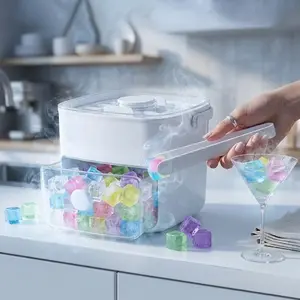 48-Cup Easy Press Ice Maker, Dual-Layer Portable Design, Silicone Tray, Ice Cube Tray, Durable Plastic, Countertop Ice Mold, Ideal for Summer Beverages